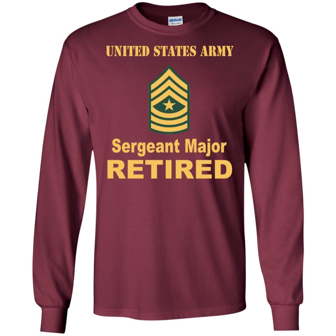 US Army E-9 Sergeant Major E9 SGM Noncommissioned Officer Retired Men T Shirt On Front-TShirt-Army-Veterans Nation