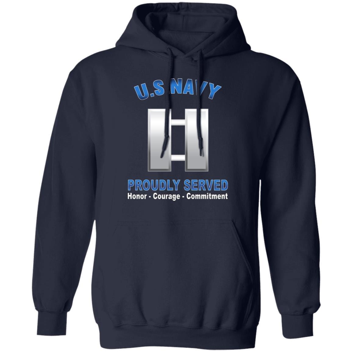 US Navy O-3 Lieutenant O3 LT Junior Officer Proudly Served T-Shirt On Front-Apparel-Veterans Nation