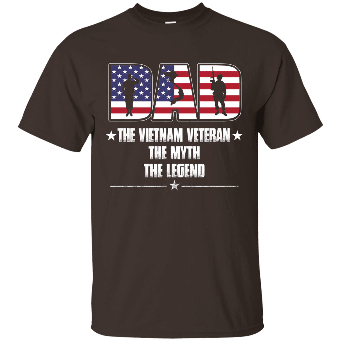 Military T-Shirt "Vietnam Veteran Legend Dad" Front-TShirt-General-Veterans Nation