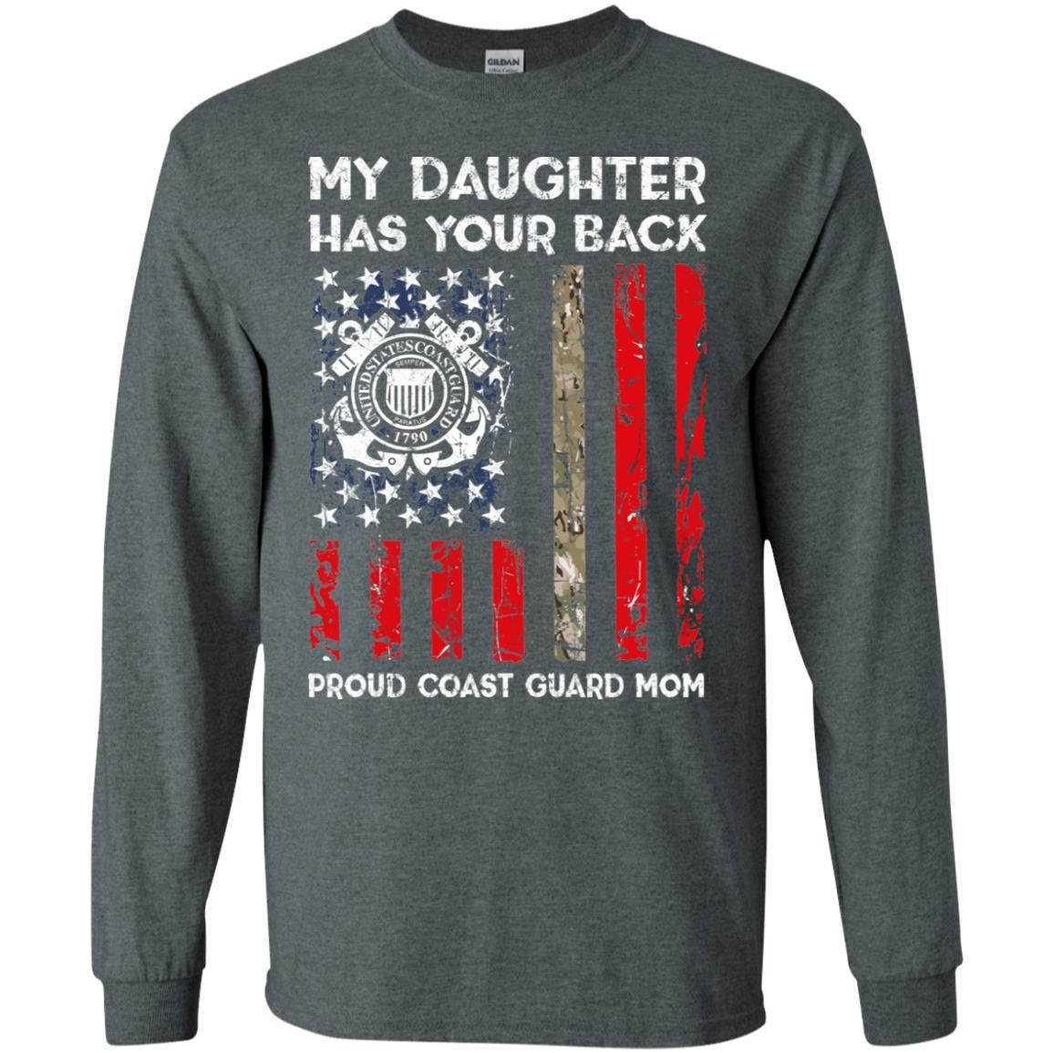 My Daughter Has Your Back - Proud Coast Guard Mom Men T Shirt On Front-TShirt-USCG-Veterans Nation