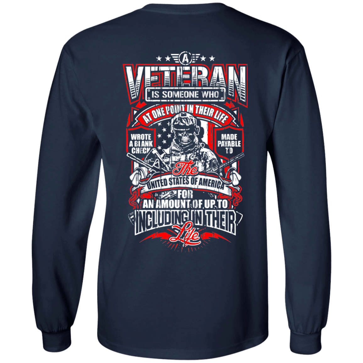 Military T-Shirt "A Veteran" Men Back-TShirt-General-Veterans Nation