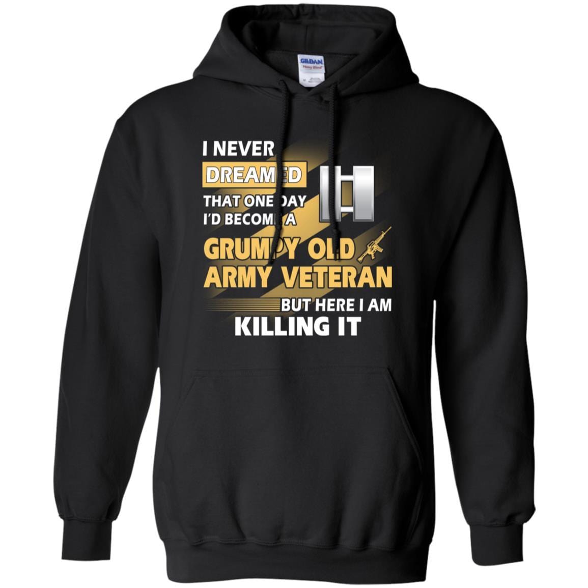 US Army T-Shirt "Grumpy Old Veteran" O-3 Captain(CPT) On Front-TShirt-Army-Veterans Nation