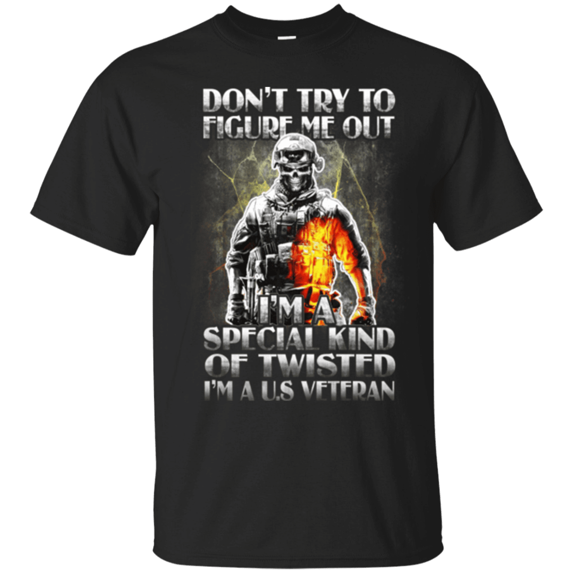 Military T-Shirt "Don't Try to Figure Me Out - I'm A US Veteran"-TShirt-General-Veterans Nation