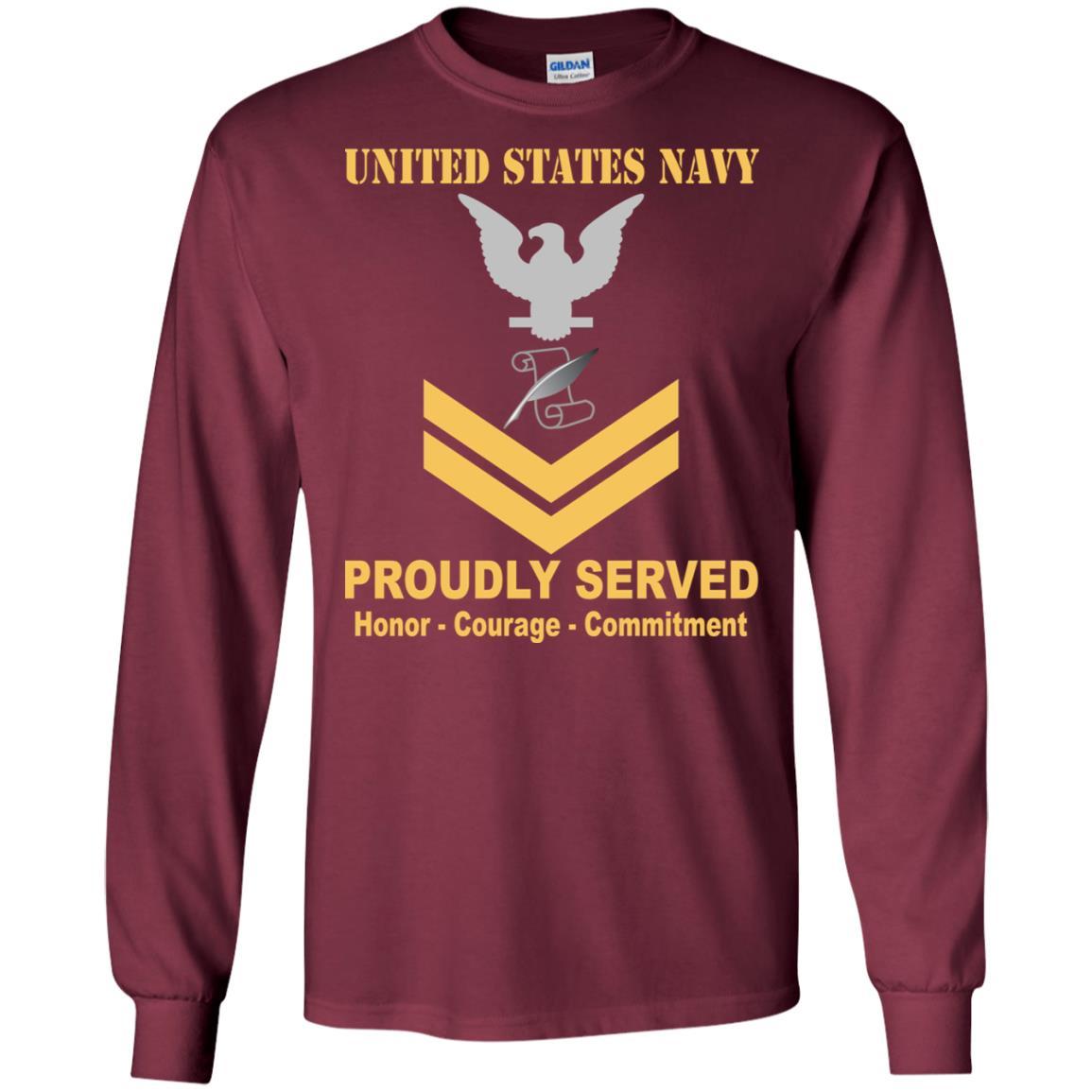 Navy Journalist Navy JO E-5 Rating Badges Proudly Served T-Shirt For Men On Front-TShirt-Navy-Veterans Nation