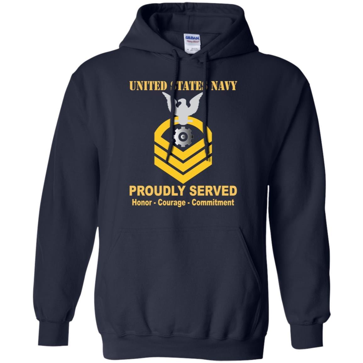 U.S Navy Engineman Navy EN E-7 Rating Badges Proudly Served T-Shirt For Men On Front-TShirt-Navy-Veterans Nation
