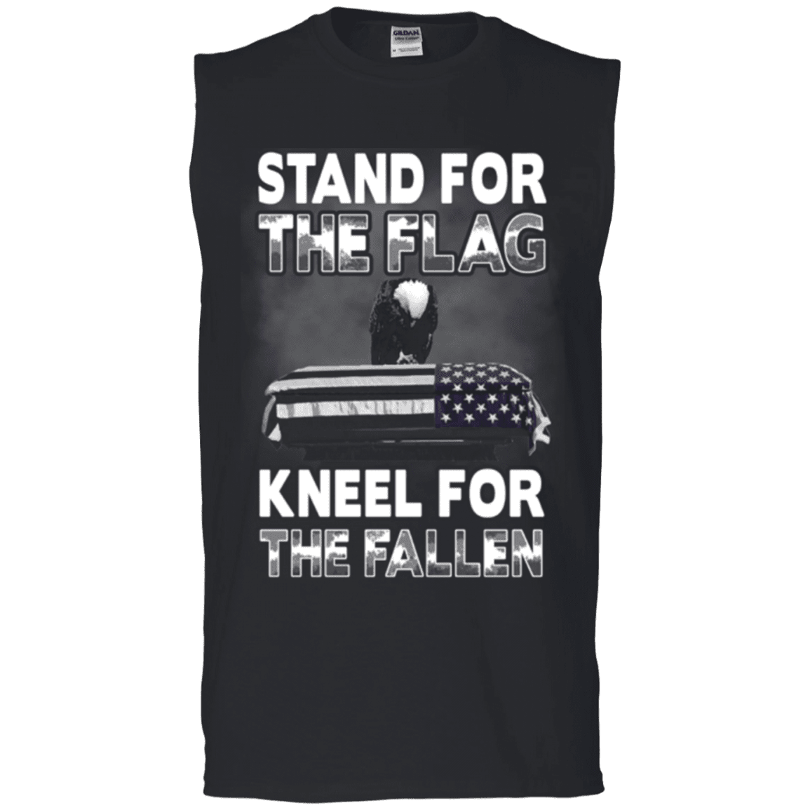 Military T-Shirt "Stand For The Flag Kneel For The Fallen"-TShirt-General-Veterans Nation