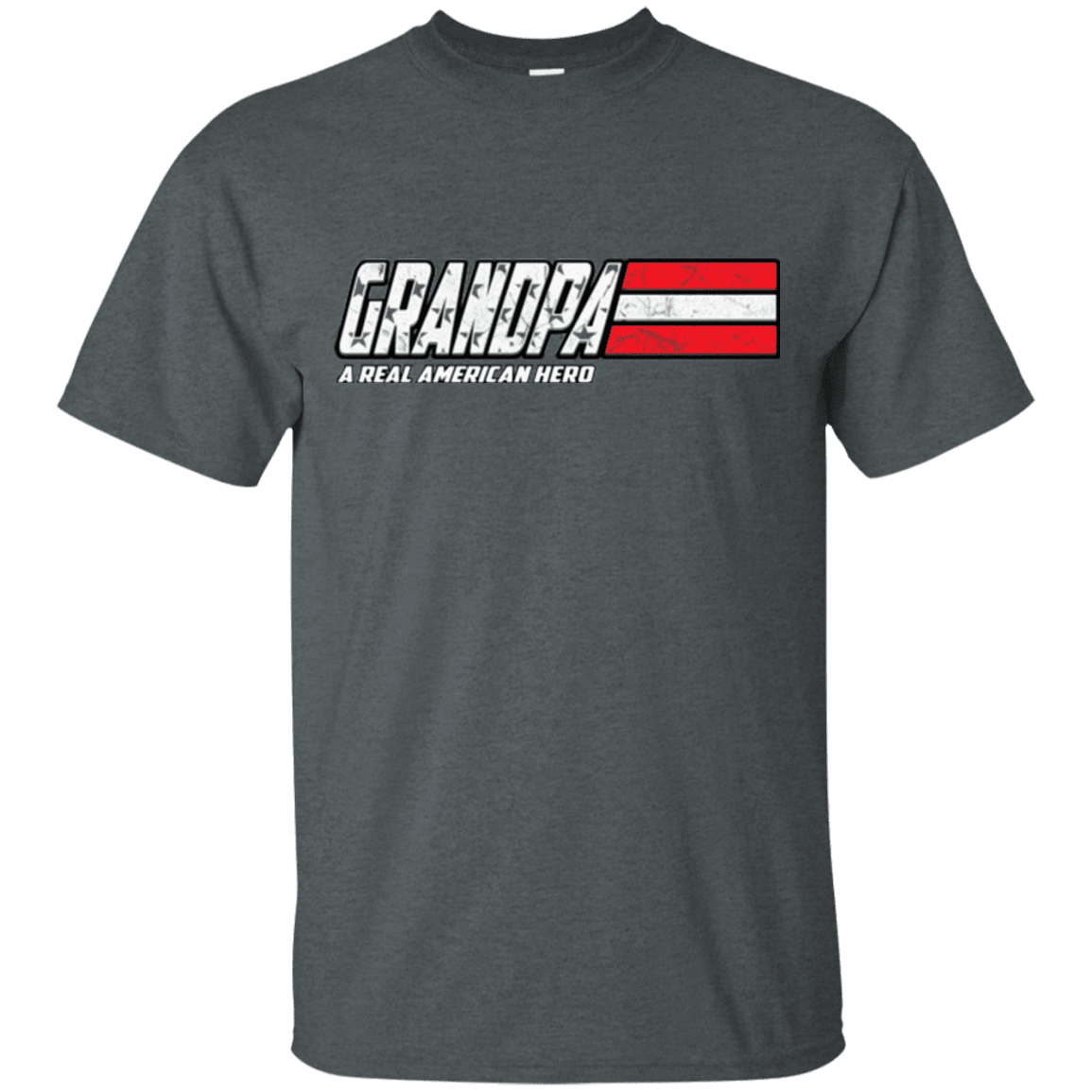 Military T-Shirt "Grandpa - A Real American Hero - Men" Front-TShirt-General-Veterans Nation