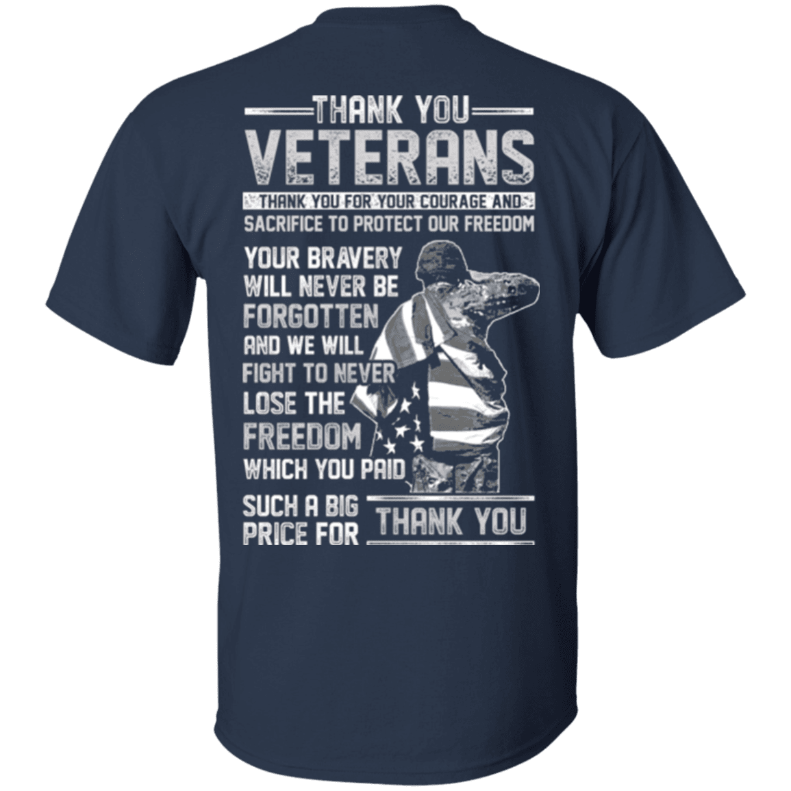 Military T-Shirt "Thank You Veterans"-TShirt-General-Veterans Nation