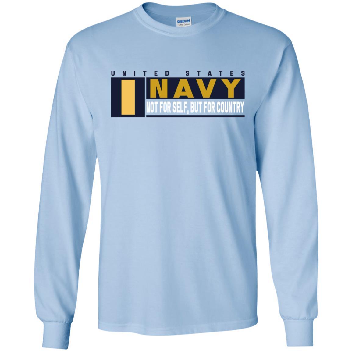 US Navy O-1 Ensign O1 ENS Not For Self, But For Country Long Sleeve - Pullover Hoodie-TShirt-Navy-Veterans Nation
