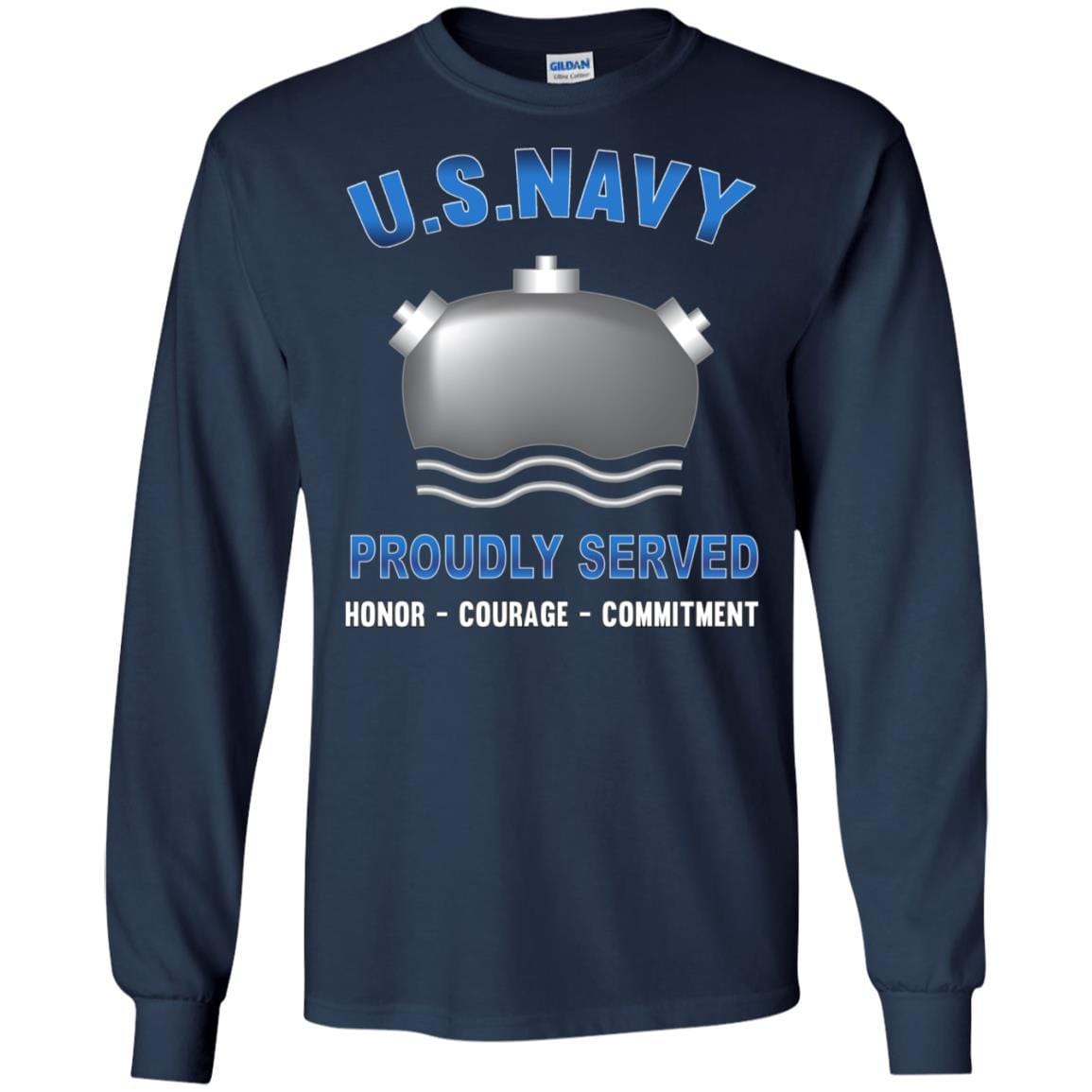 Navy Mineman Navy MN - Proudly Served T-Shirt For Men On Front-TShirt-Navy-Veterans Nation