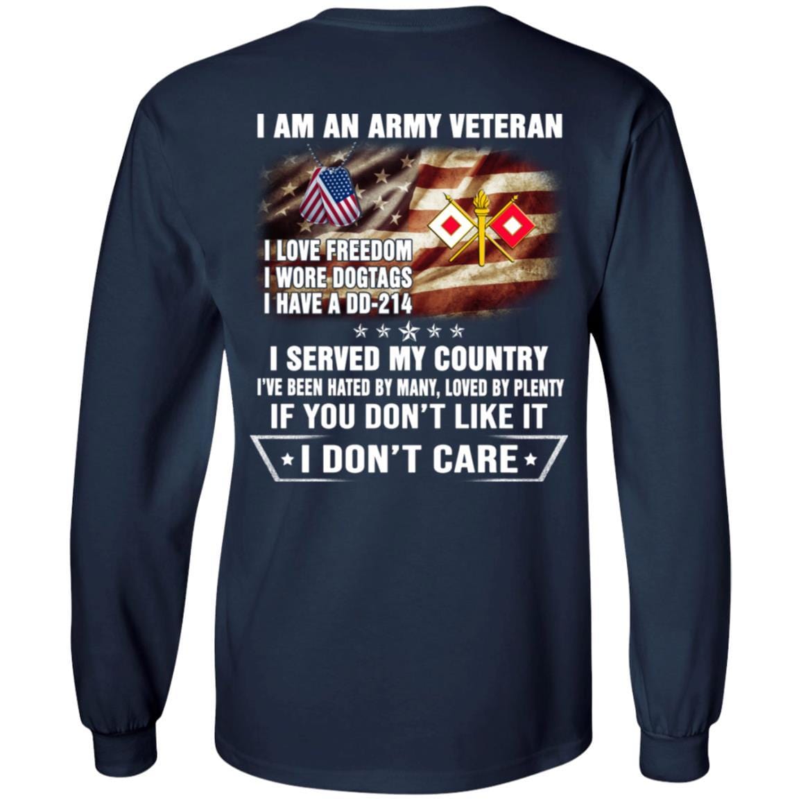 T-Shirt "I Am An Army Signal Corps Veteran" On Back-TShirt-Army-Veterans Nation