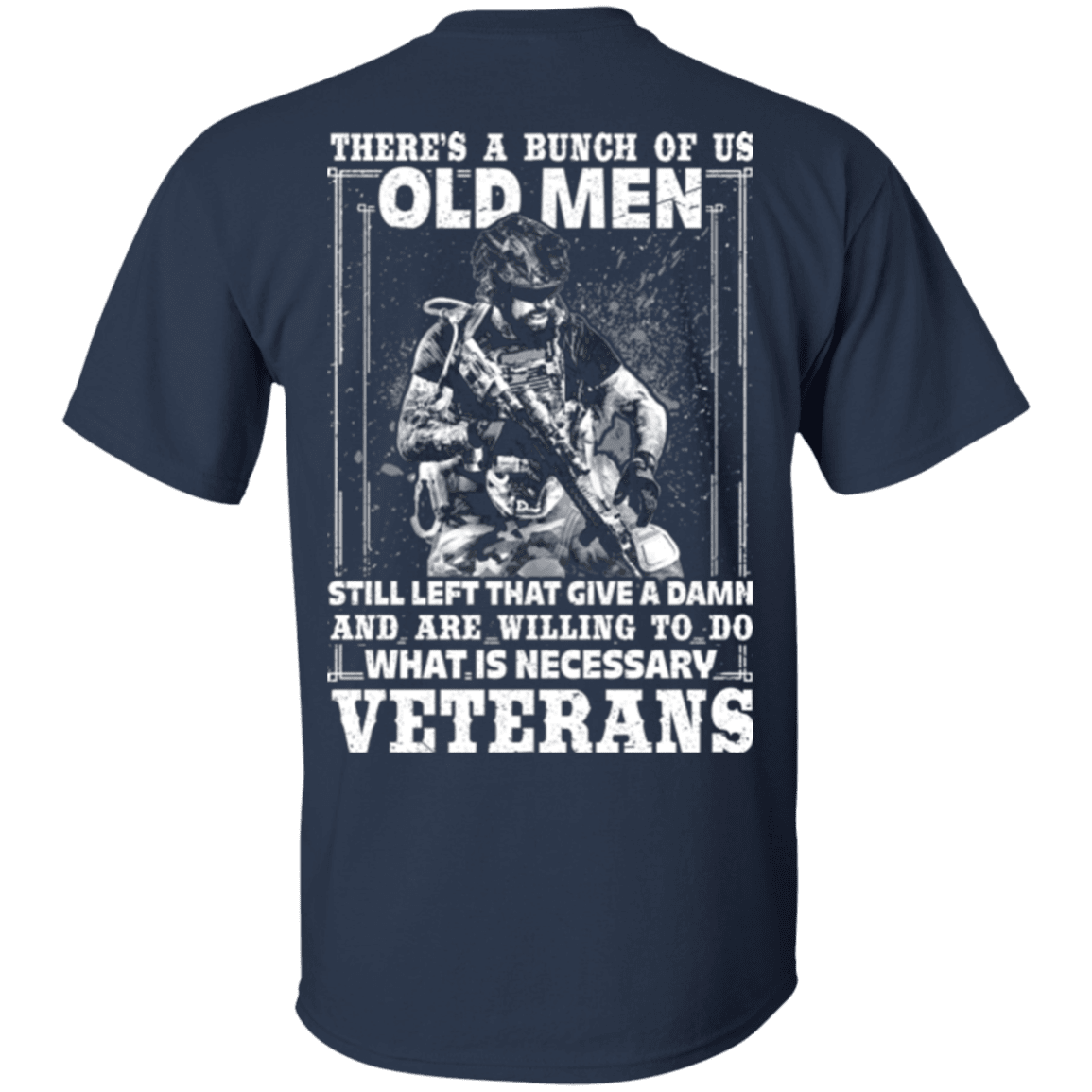 Military T-Shirt "Old Veteran Are Willing To Do" - Men Back-TShirt-General-Veterans Nation