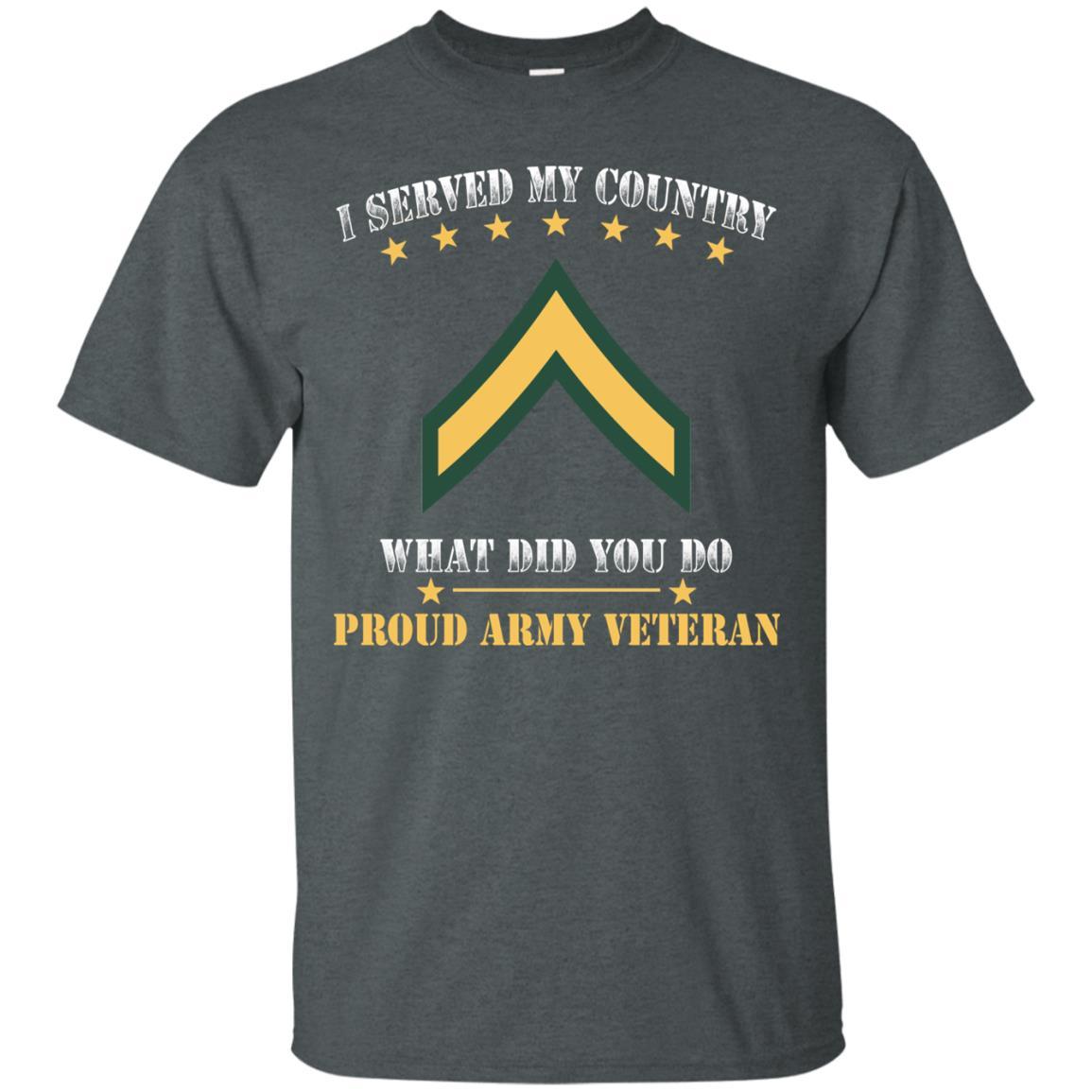 Army E-2 PV2 E2 Private Second Class Ranks Men Front T Shirt - Proud US Army Veteran-TShirt-Army-Veterans Nation