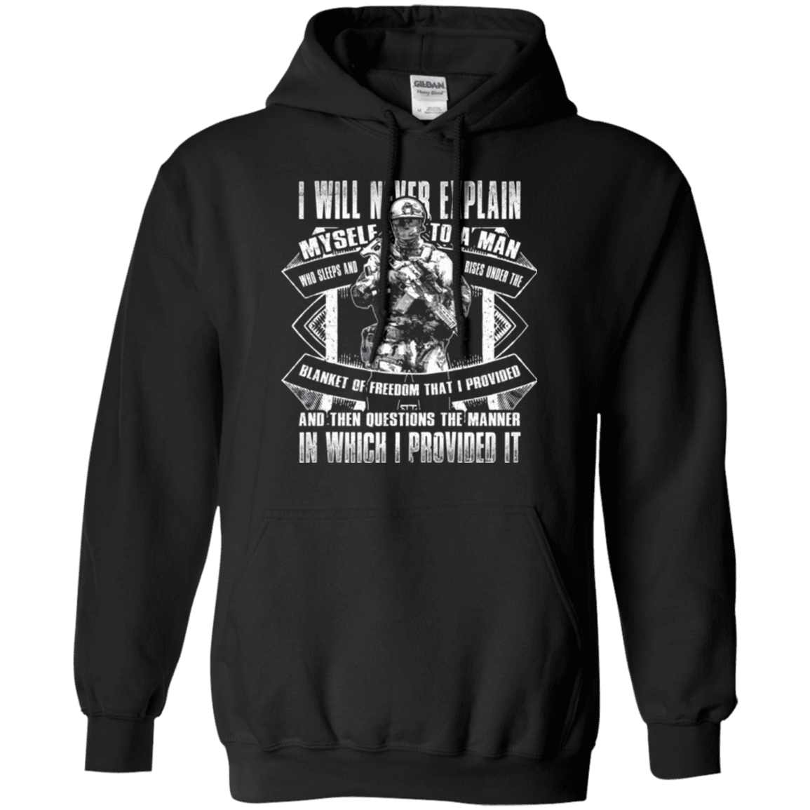 Military T-Shirt "I will never explain myself to a man" Front-TShirt-General-Veterans Nation