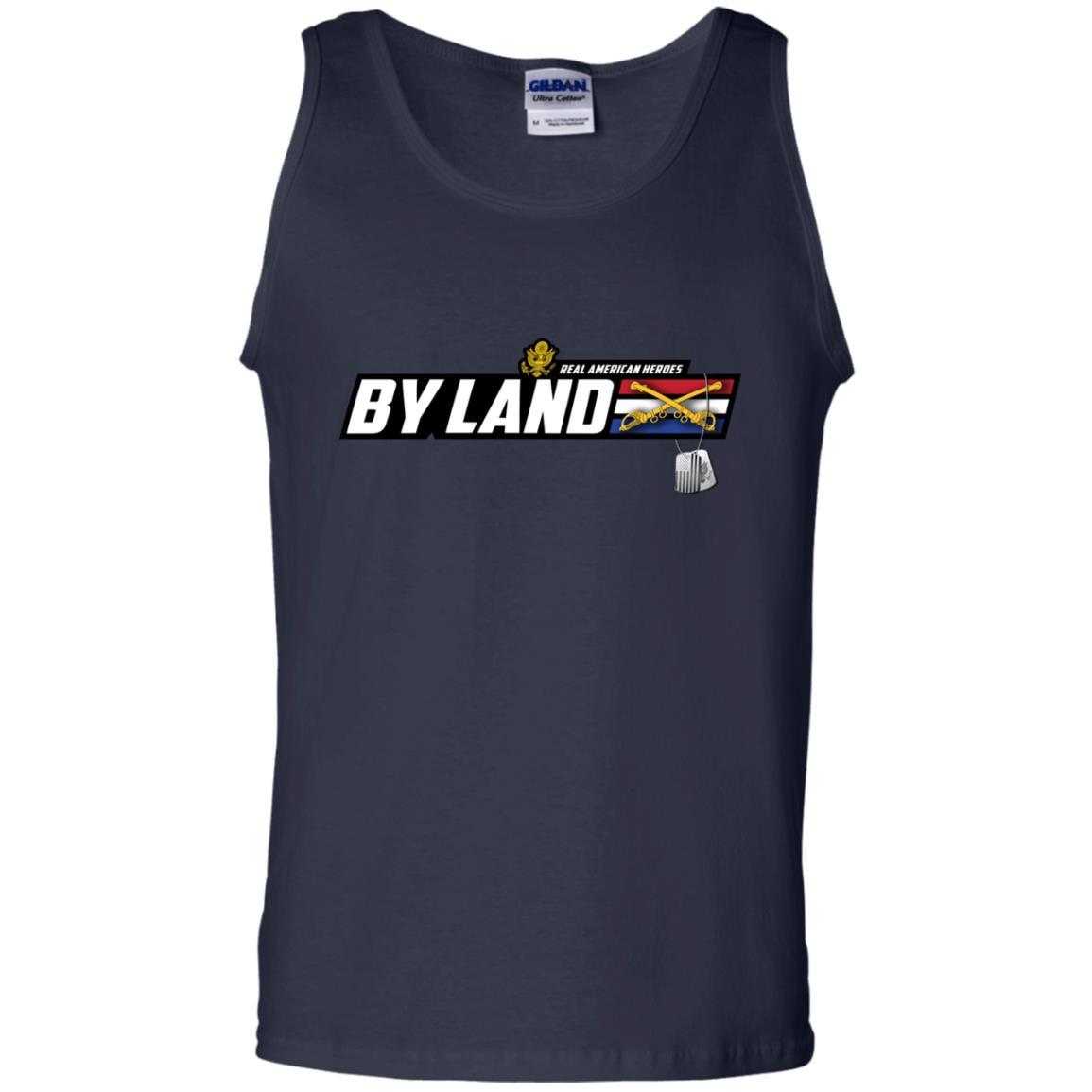 US Army T-Shirt "Cavalry Real American Heroes By Land" On Front-TShirt-Army-Veterans Nation