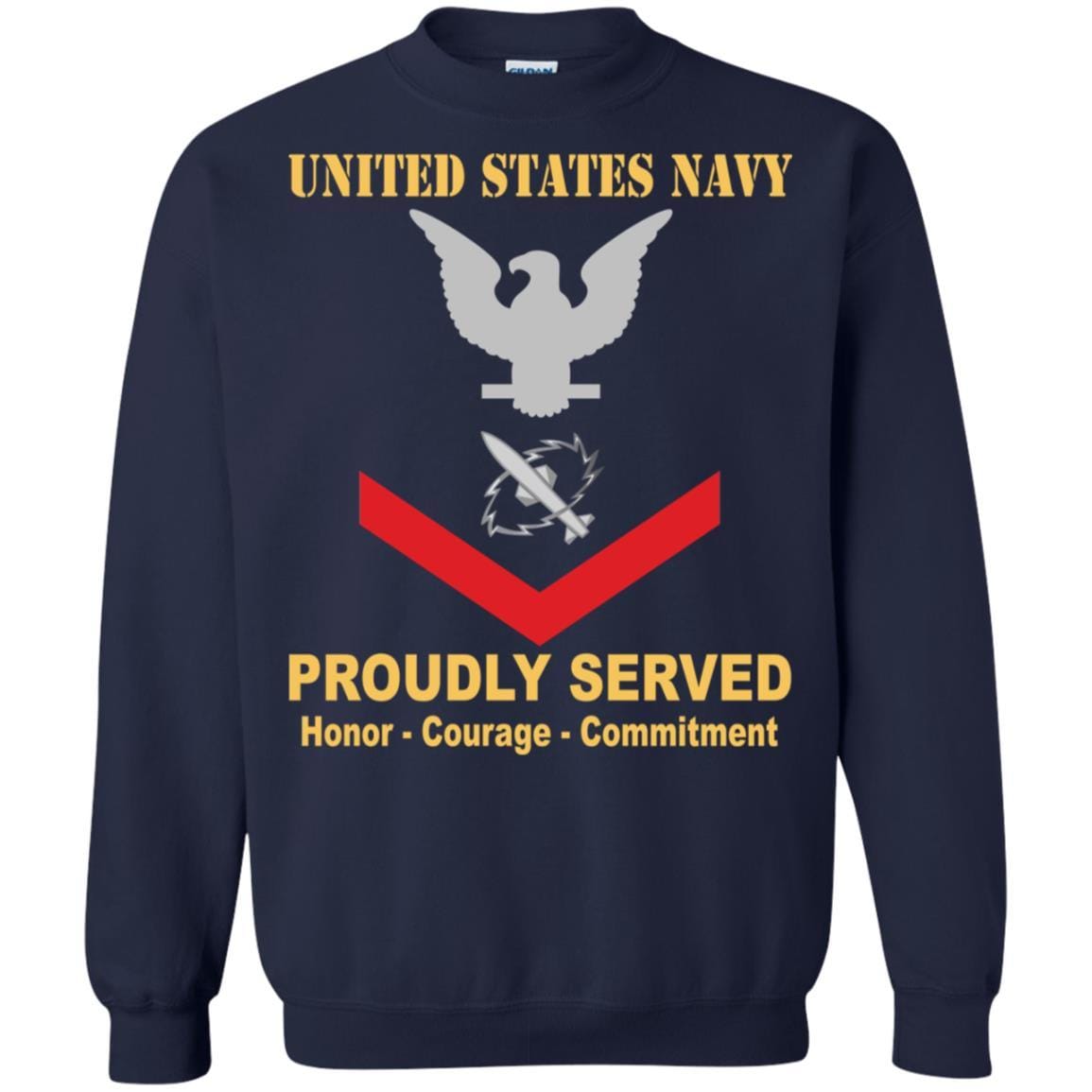 Navy Missile Technician Navy MT E-4 Rating Badges Proudly Served T-Shirt For Men On Front-TShirt-Navy-Veterans Nation