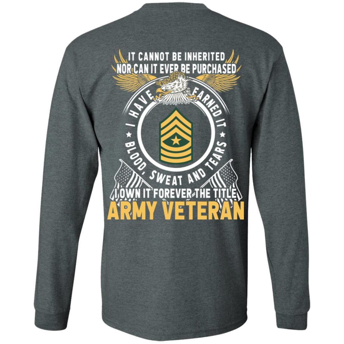 US Army E-9 Sergeant Major E9 SGM Noncommissioned Officer Ranks T-Shirt For Men On Back-TShirt-Army-Veterans Nation