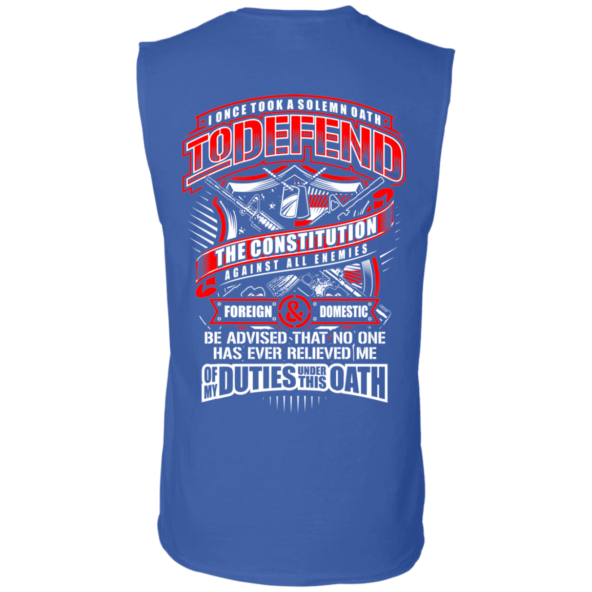 Military T-Shirt "My Oath To Defend The Constitution Veteran" Men Back-TShirt-General-Veterans Nation