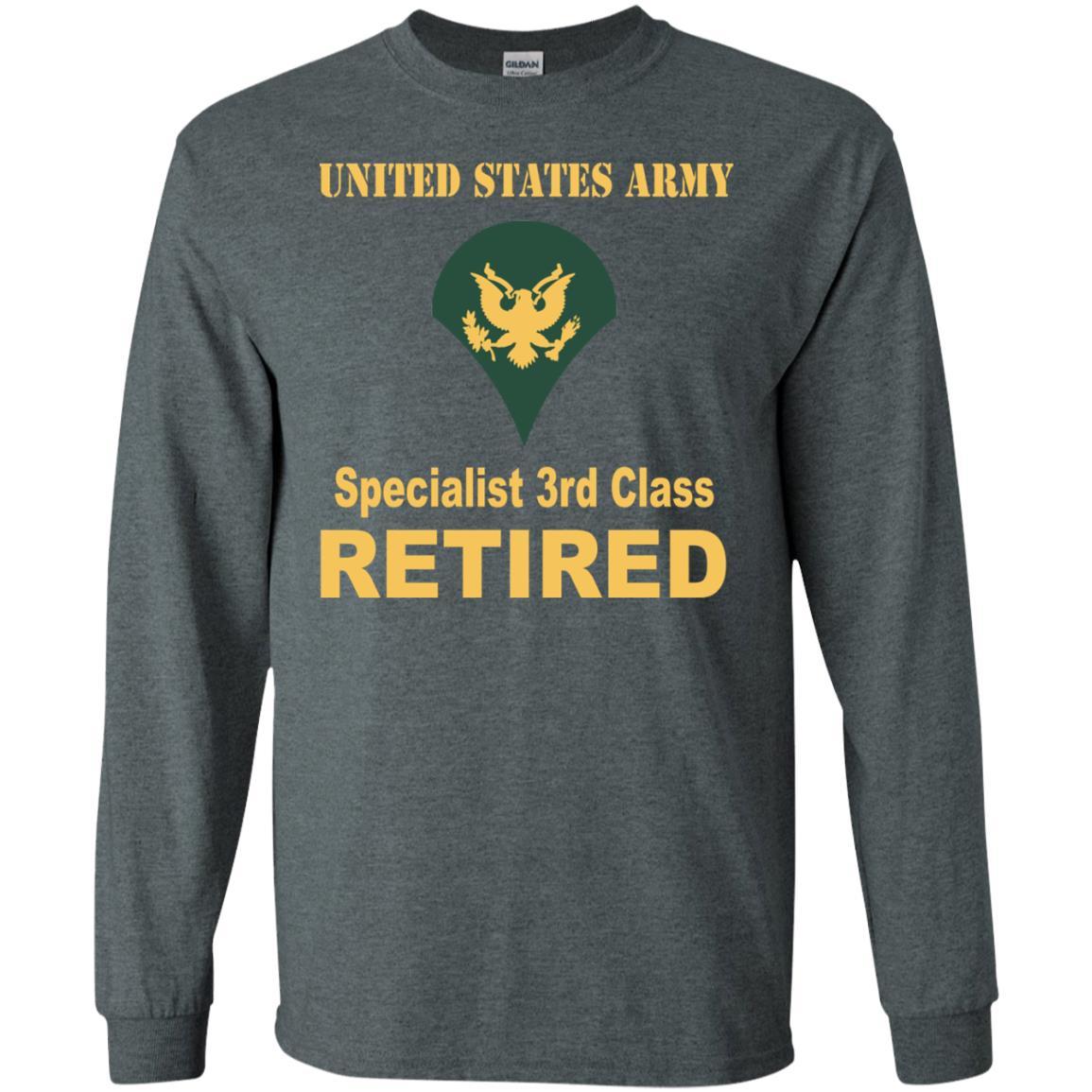 US Army E-4 SPC E4 Specialist Specialist 3rd Class Reired Men T Shirt On Front-TShirt-Army-Veterans Nation