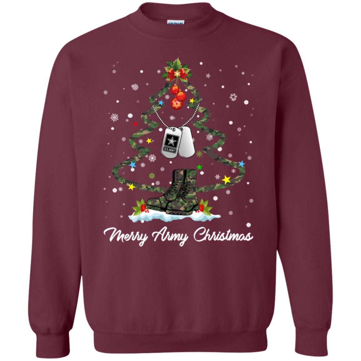 Merry Army Christmas T-Shirt For Men On Front-TShirt-Army-Veterans Nation