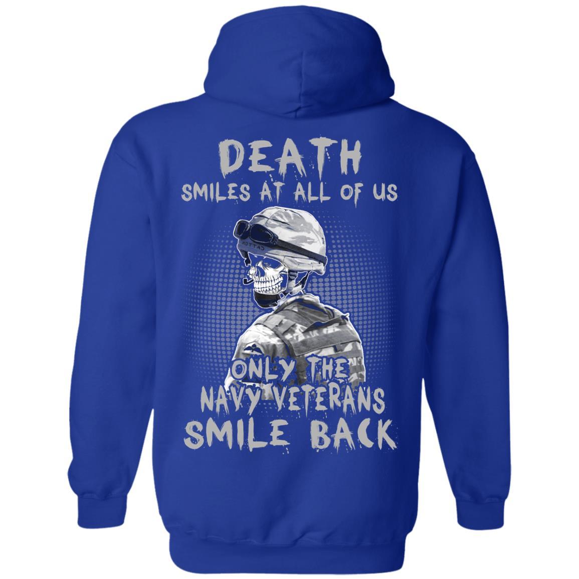 Death Smiles At All Of Us - Only The Navy Veterans Smile Back Men T Shirt On Back-TShirt-Navy-Veterans Nation