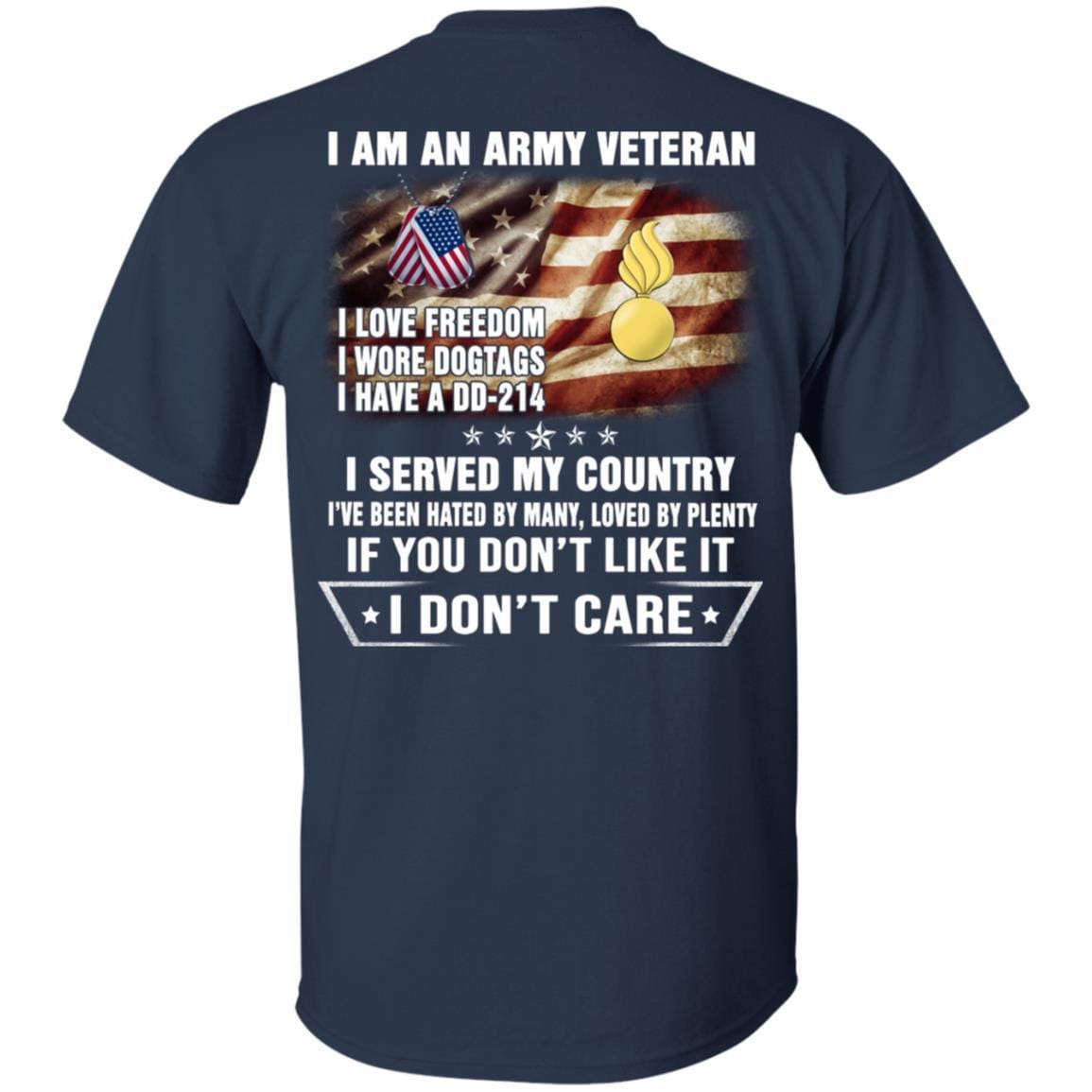 T-Shirt "I Am An Army Ordnance Corps Veteran" On Back-TShirt-Army-Veterans Nation