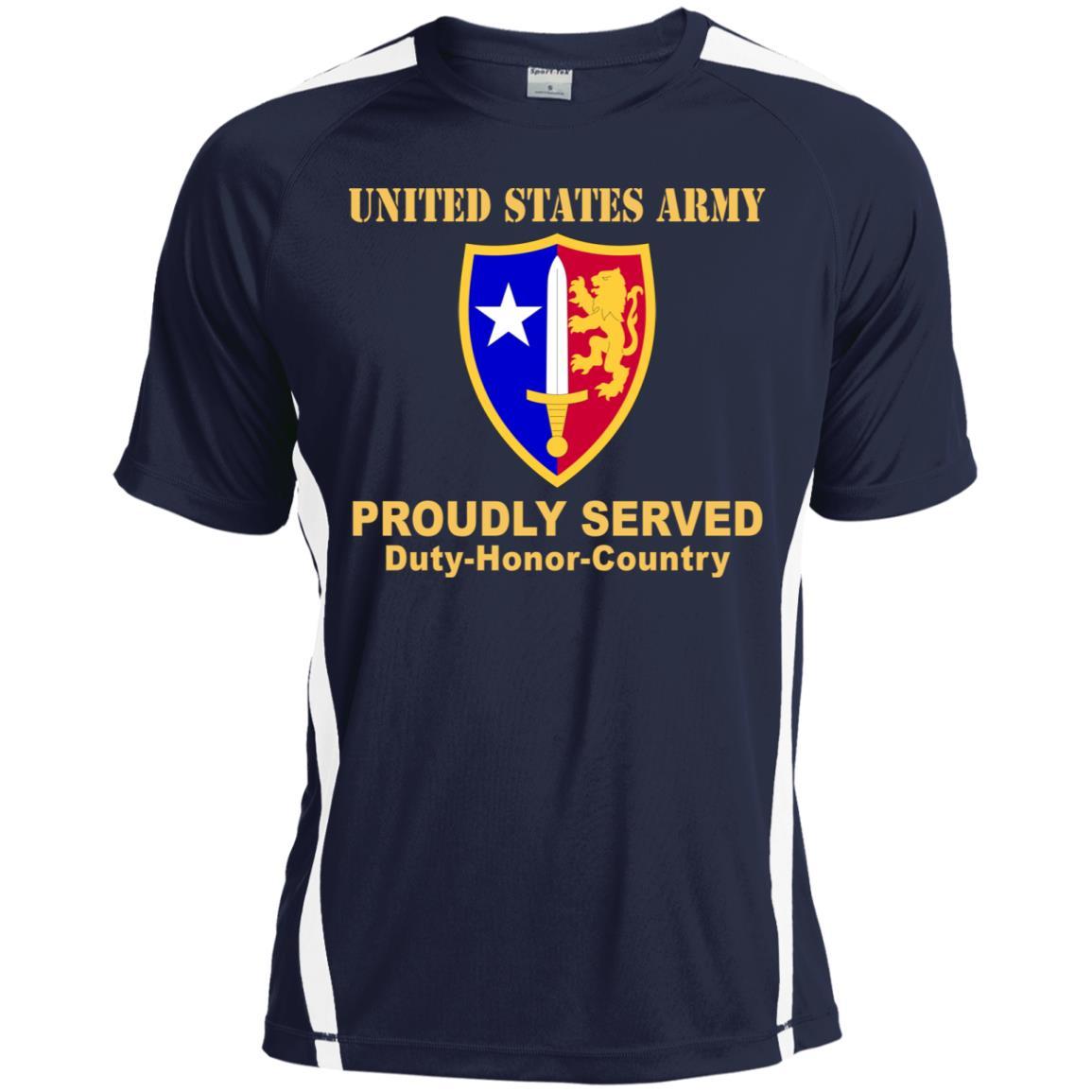 US ARMY USA NORTH ATLANTIC TREATY ORGANIZATION (NATO)- Proudly Served T-Shirt On Front For Men-TShirt-Army-Veterans Nation