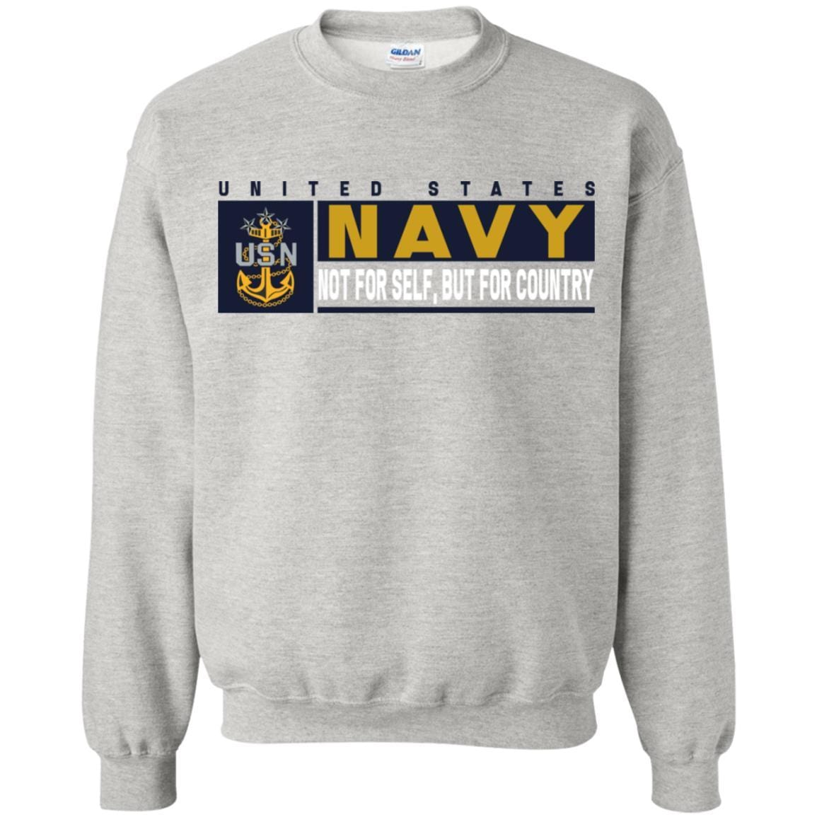 US Navy E-9 Master Chief Petty Officer Of The Navy MCPON Not For Self, But For Country Long Sleeve - Pullover Hoodie-TShirt-Navy-Veterans Nation