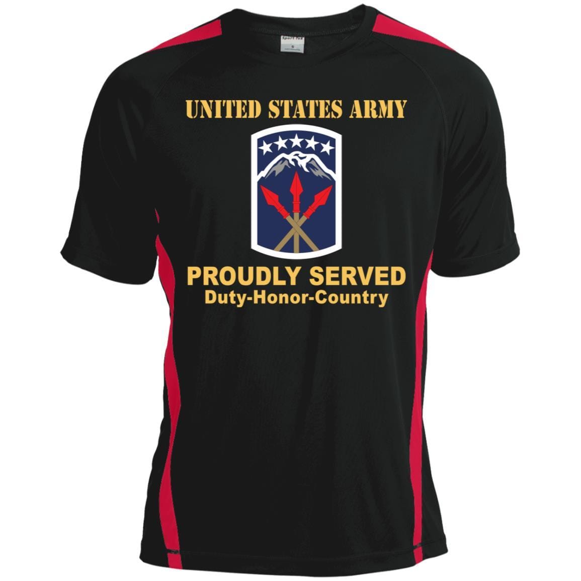 US ARMY 593 SUSTAINMENT BRIGADE- Proudly Served T-Shirt On Front For Men-TShirt-Army-Veterans Nation