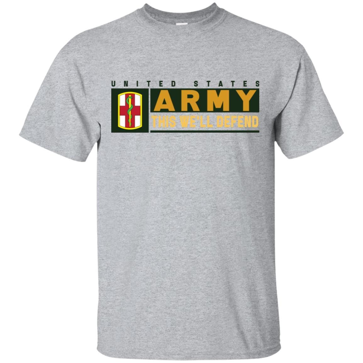 US Army 1ST MEDICAL BRIGADE- This We'll Defend T-Shirt On Front For Men-TShirt-Army-Veterans Nation