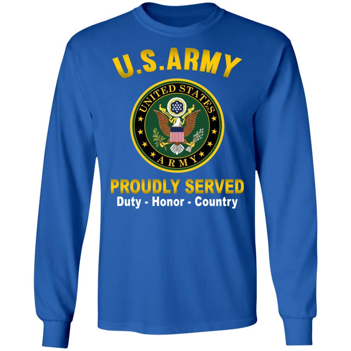 US Army T-Shirt "Logo Proudly Served" On Front-TShirt-Army-Veterans Nation