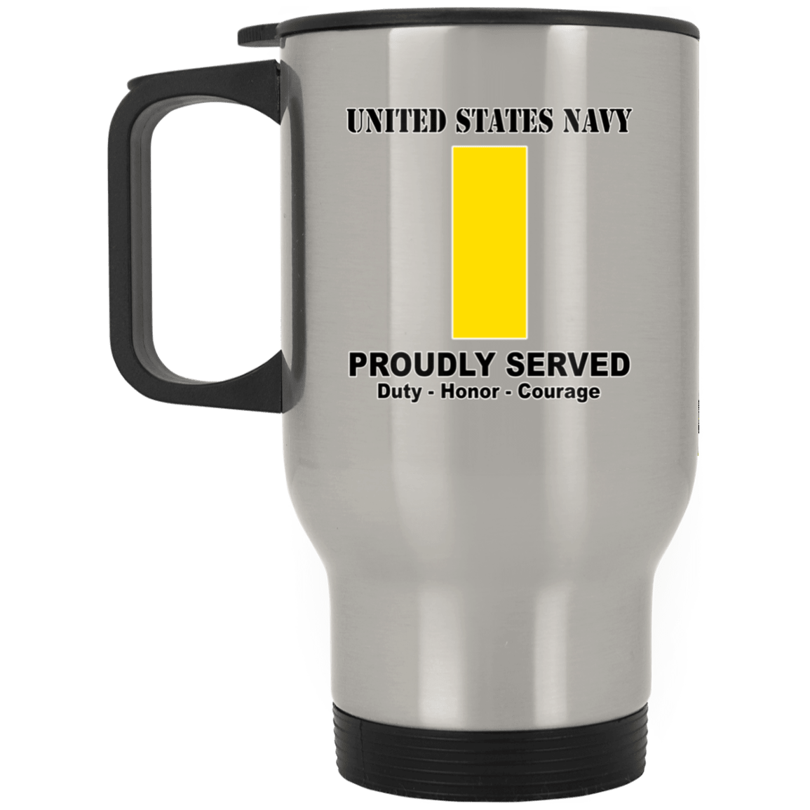 US Navy O-1 Ensign O1 ENS Junior Officer Ranks T shirt White Coffee Mug - Stainless Travel Mug-Mug-Navy-Officer-Veterans Nation