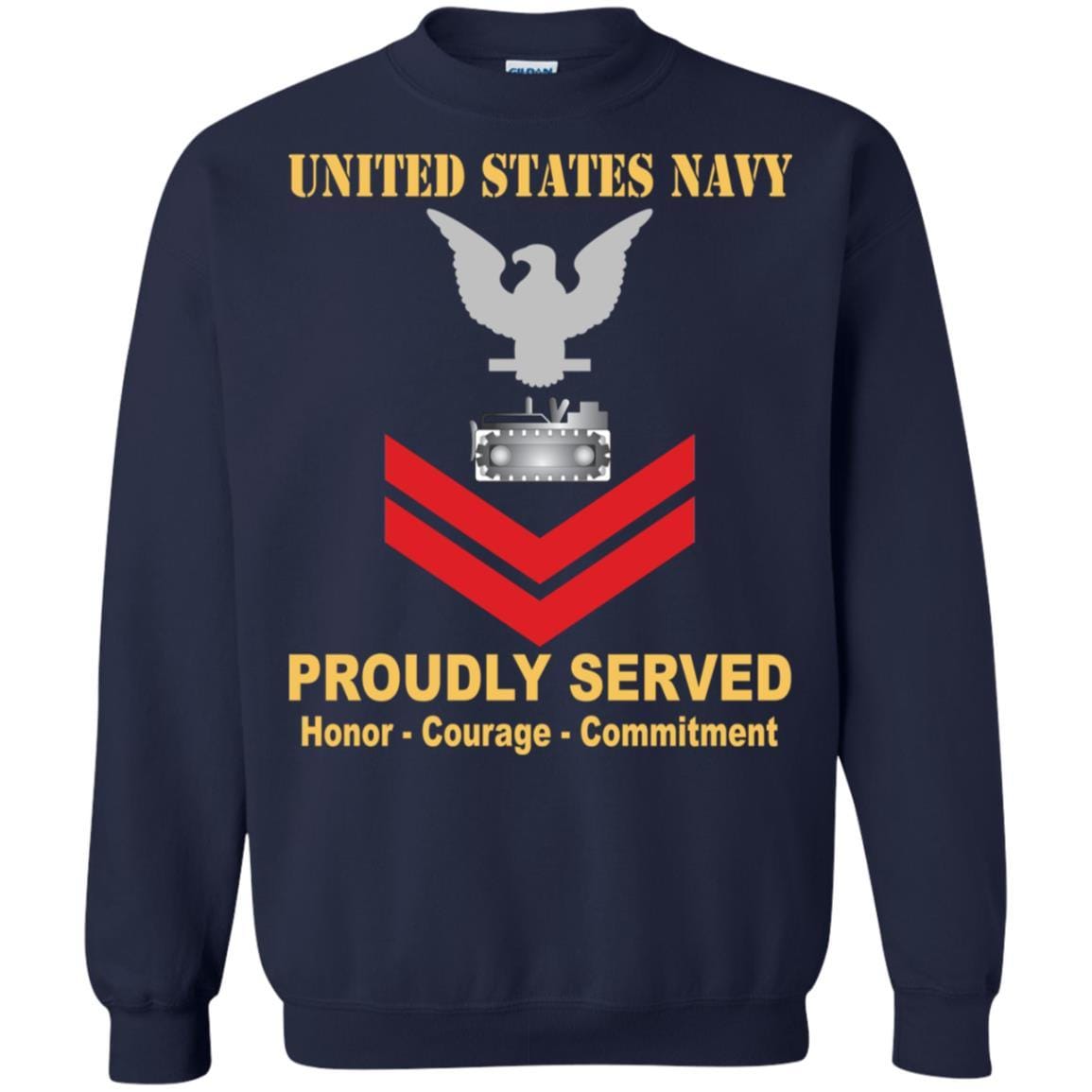 Navy Equipment Operator Navy EO E-5 Rating Badges Proudly Served T-Shirt For Men On Front-TShirt-Navy-Veterans Nation