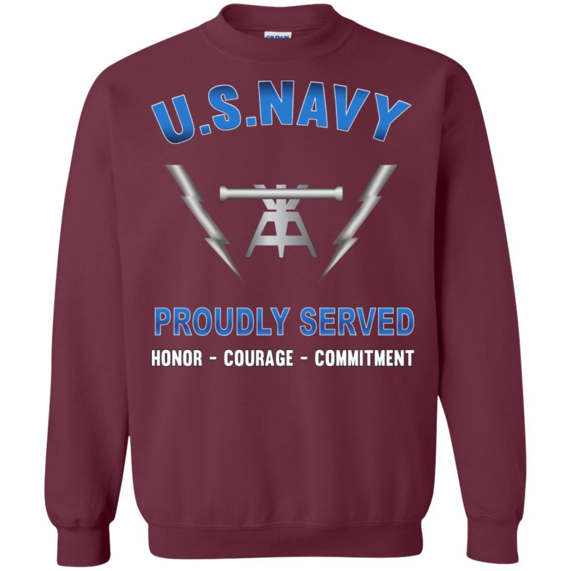 Navy Fire Controlman Navy FC - Proudly Served T-Shirt For Men On Front-TShirt-Navy-Veterans Nation