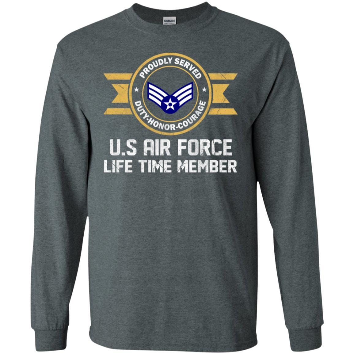Life time member-US Air Force E-4 Senior Airman SrA E4 Enlisted Airman Ranks AF Rank Men T Shirt On Front-TShirt-USAF-Veterans Nation