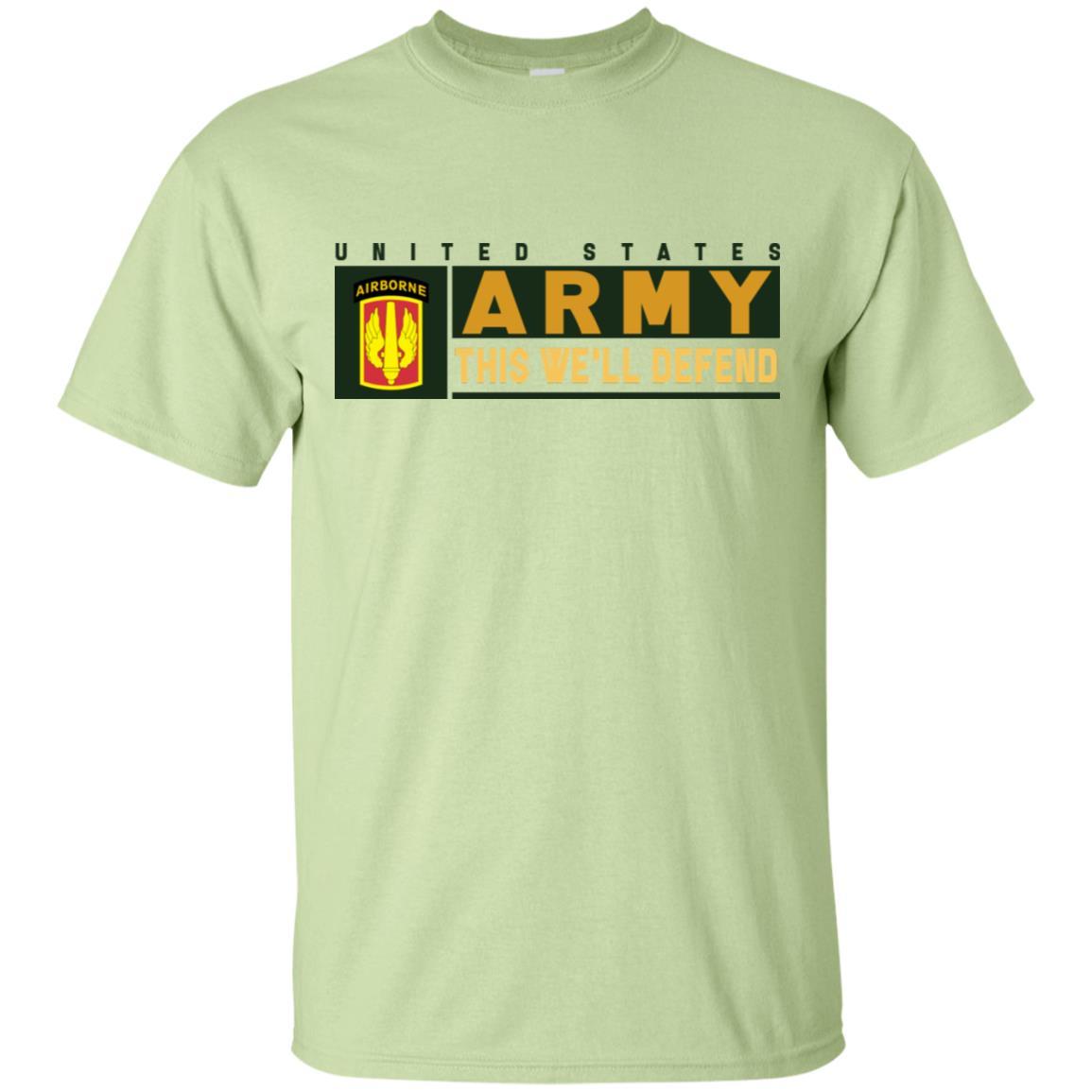 US Army 18TH FIELD ARTILLERY WITH AIRBORNE TAB- This We'll Defend T-Shirt On Front For Men-TShirt-Army-Veterans Nation