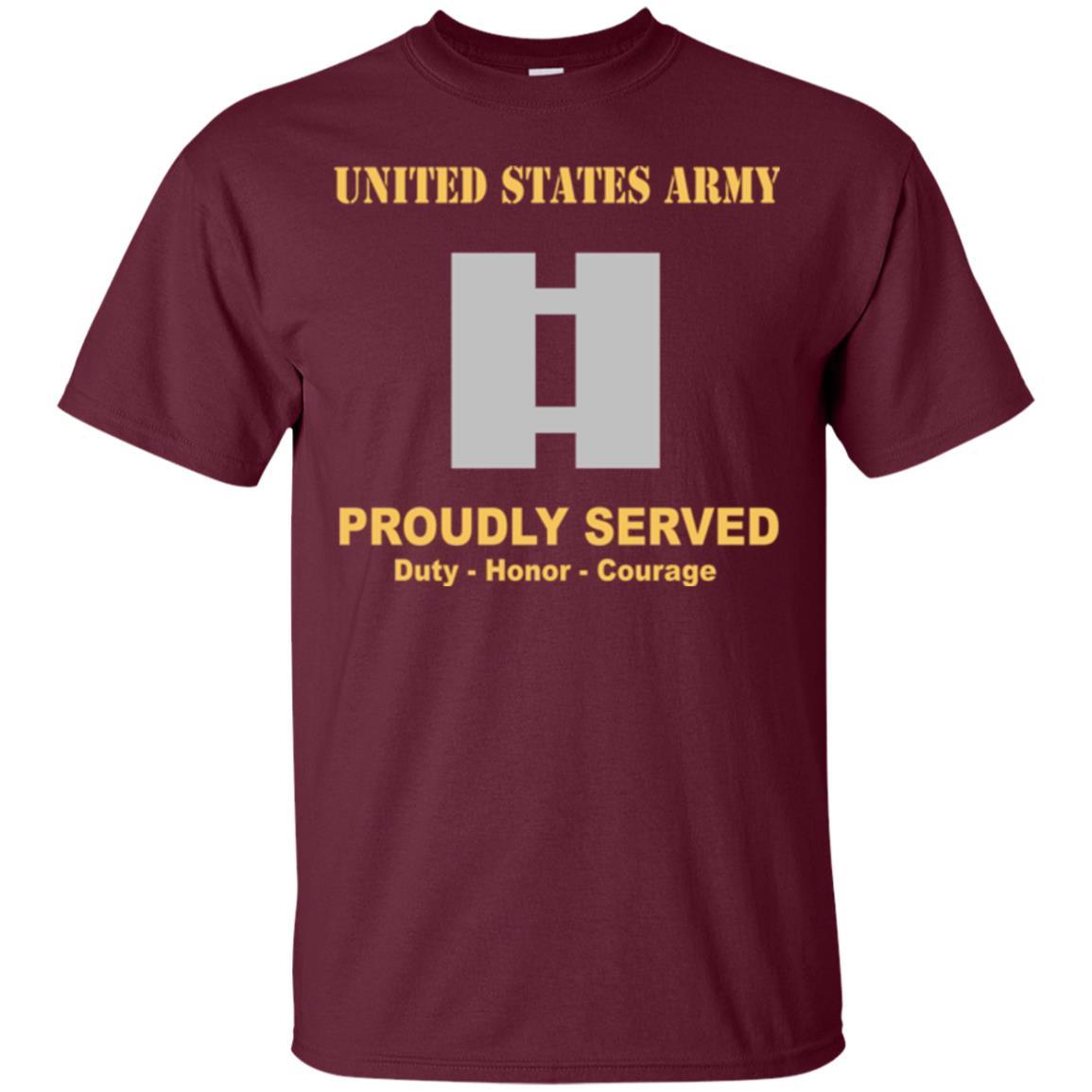 US Army O-3 Captain O3 CPT Commissioned Officer Ranks Men Front Shirt US Army Rank-TShirt-Army-Veterans Nation