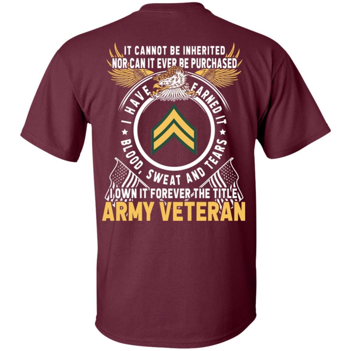 US Army E-4 Corporal E4 CPL Noncommissioned Officer Ranks T-Shirt For Men On Back-TShirt-Army-Veterans Nation