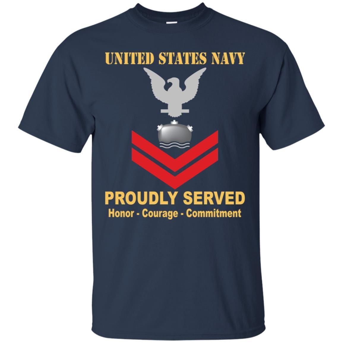Navy Mineman Navy MN E-5 Rating Badges Proudly Served T-Shirt For Men On Front-TShirt-Navy-Veterans Nation