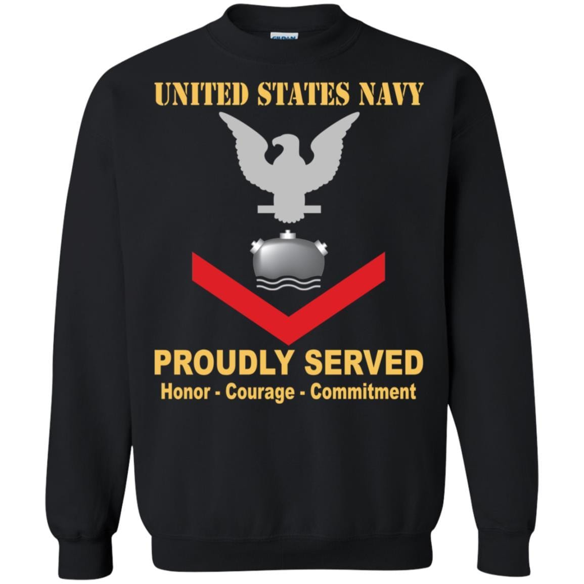 Navy Mineman Navy MN E-4 Rating Badges Proudly Served T-Shirt For Men On Front-TShirt-Navy-Veterans Nation