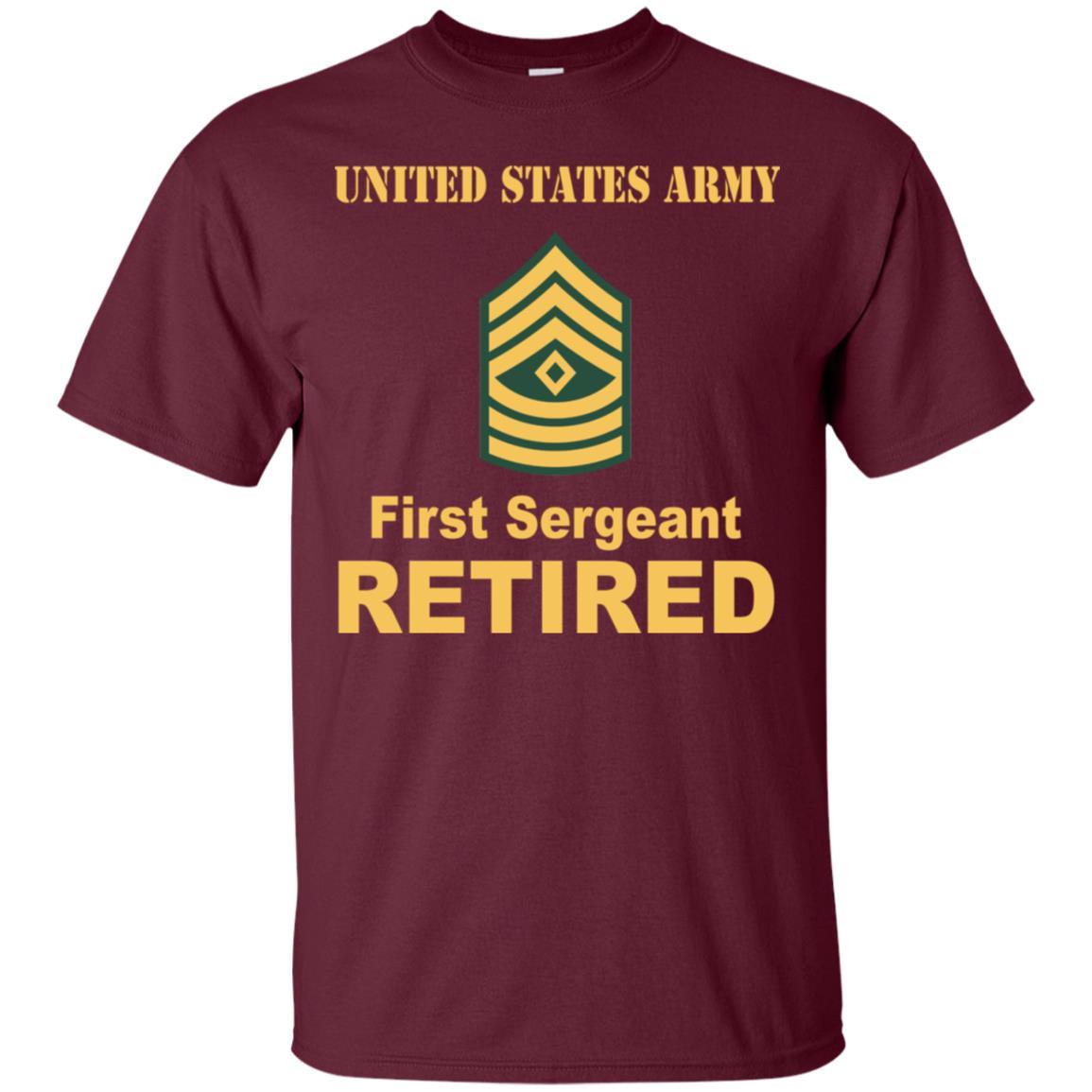 US Army E-8 First Sergeant E8 1SG Noncommissioned Officer Retired Men T Shirt On Front-TShirt-Army-Veterans Nation