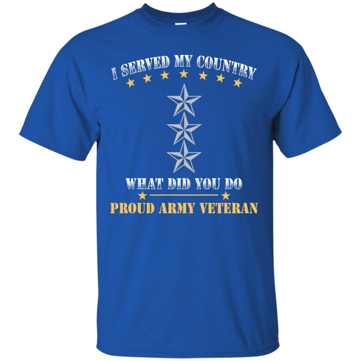 US Army O-9 Lieutenant General O9 LTG General Officer Ranks Men Front T Shirt - Proud US Army Veteran-TShirt-Army-Veterans Nation