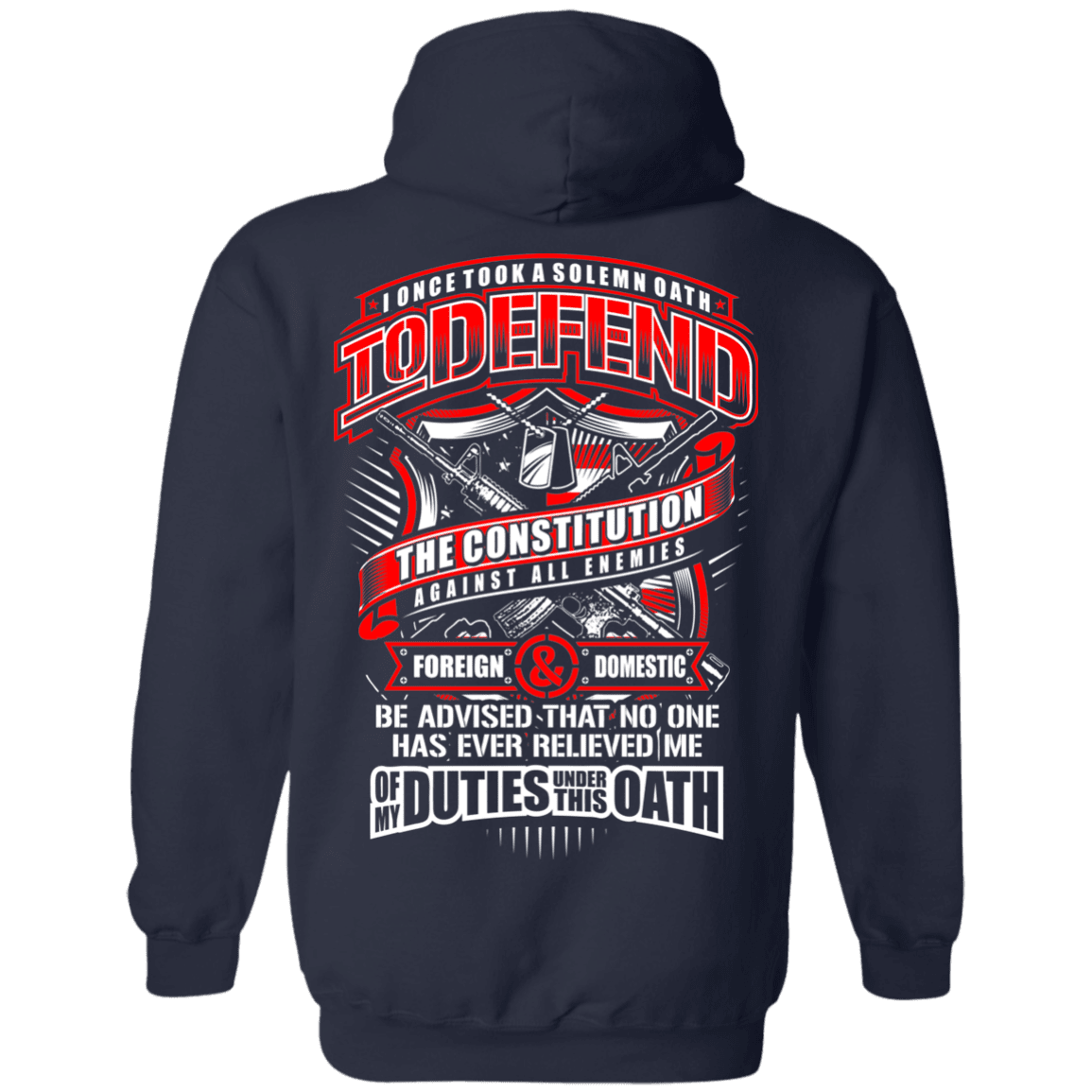 Military T-Shirt "My Oath To Defend The Constitution Veteran" Men Back-TShirt-General-Veterans Nation