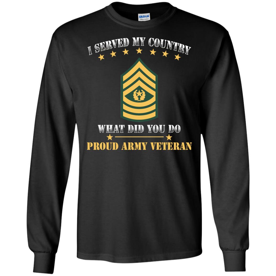 US Army E-9 Command Sergeant Major E9 CSM Noncommissioned Officer Ranks Men Front T Shirt - Proud US Army Veteran-TShirt-Army-Veterans Nation