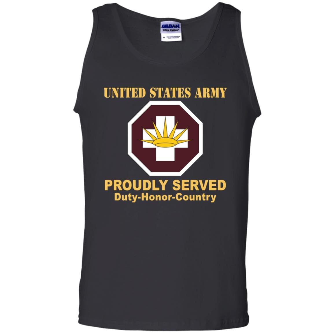 US ARMY 8TH MEDICAL BRIGADE- Proudly Served T-Shirt On Front For Men-TShirt-Army-Veterans Nation