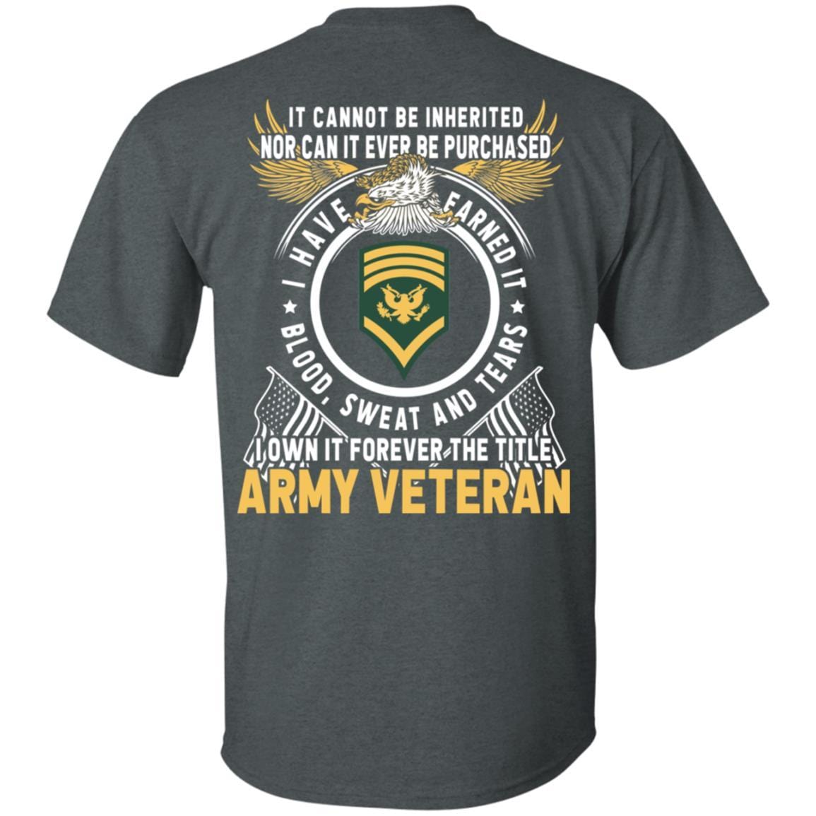 US Army E-8 SPC E8 Specialist Ranks T-Shirt For Men On Back-TShirt-Army-Veterans Nation