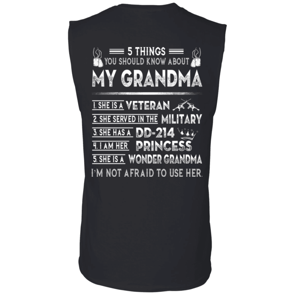 Military T-Shirt "5 Things You Should Know About My Grandma DD214"-TShirt-General-Veterans Nation