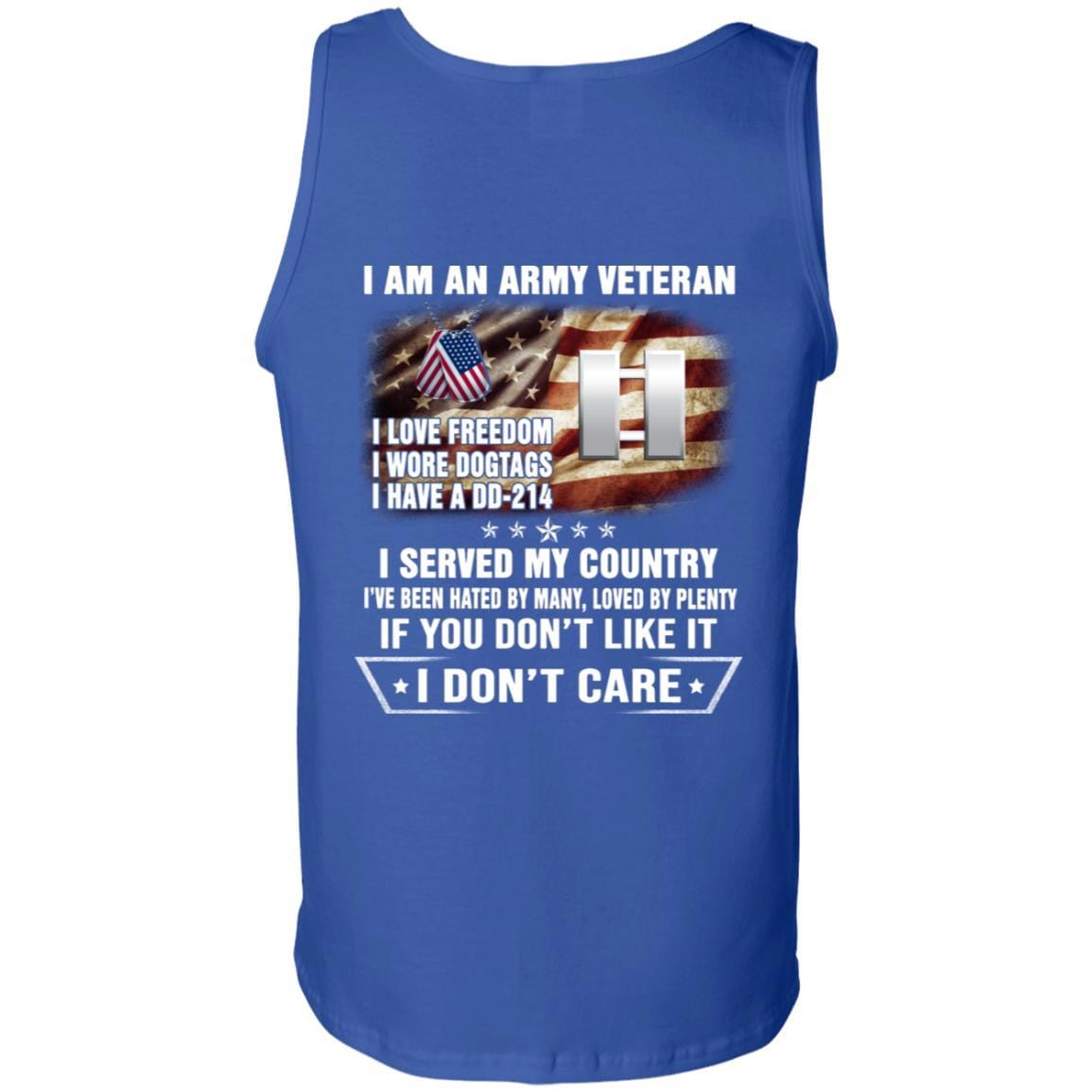 T-Shirt "I Am An Army Veteran" O-3 Captain(CPT)Rank On Back-TShirt-Army-Veterans Nation