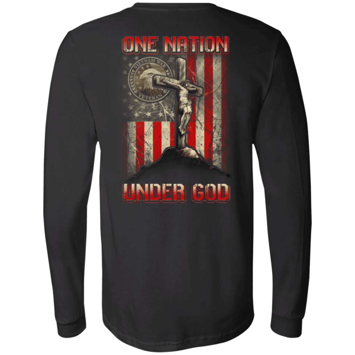 Military T-Shirt "One Nation Under God VietNam Veteran"-TShirt-General-Veterans Nation