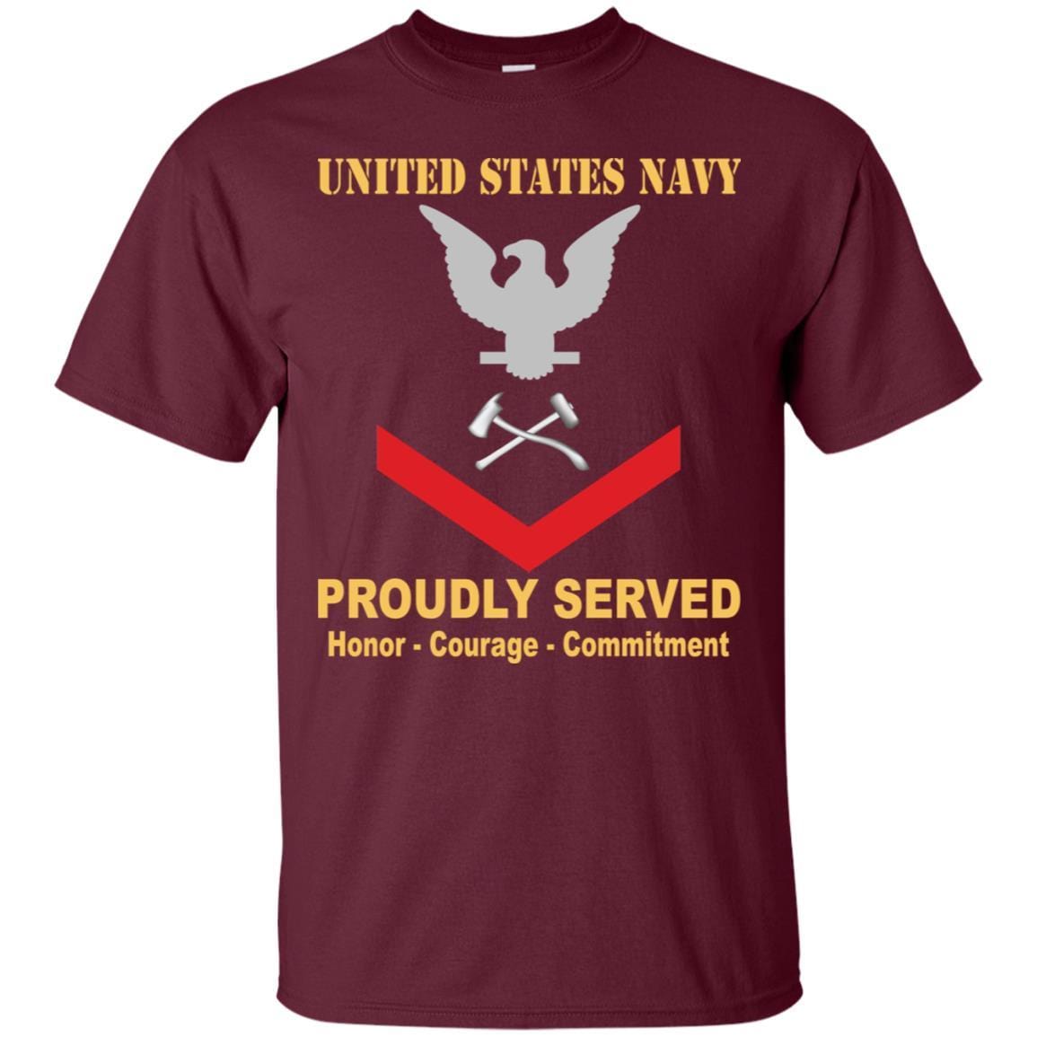 Navy Damage Controlman Navy DC E-4 Rating Badges Proudly Served T-Shirt For Men On Front-TShirt-Navy-Veterans Nation